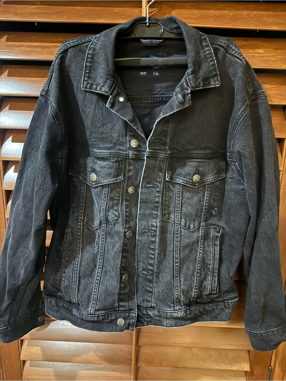 Abercrombie & Fitch 
Men's Black Denim Jacket - Classic Trucker Style